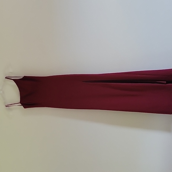 NWOT La Femme One-Shoulder Jersey Gown Dress Burgundy 28176 Size 2 - Picture 3 of 10